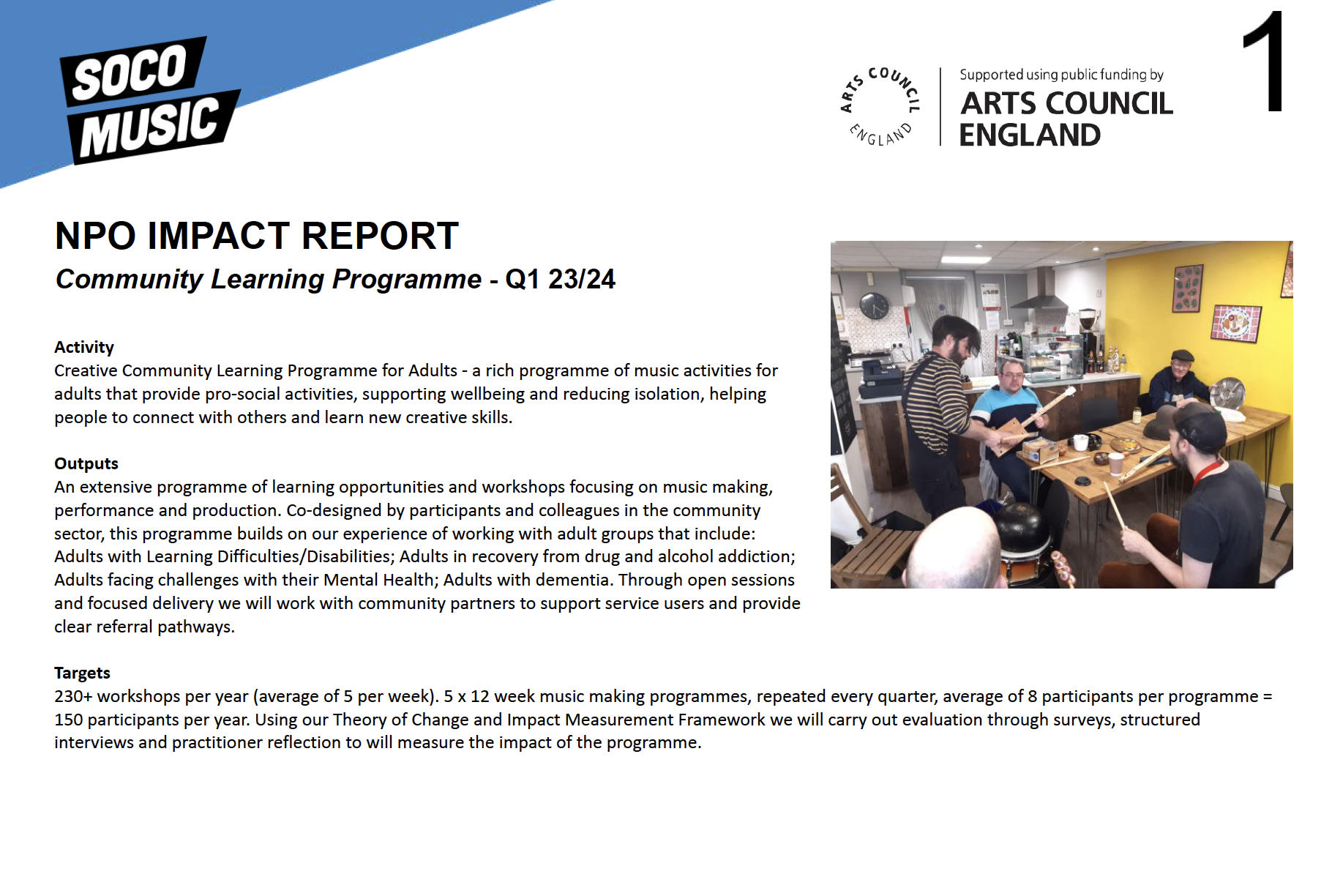 SoCo's Q1 NPO Impact - Community Learning